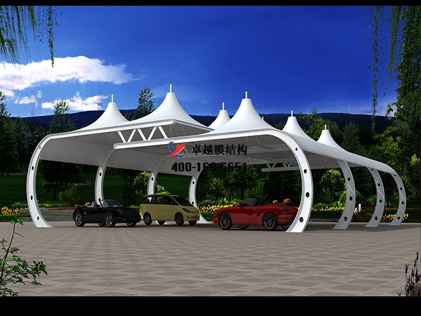 漢中膜結構車棚【漢中精測電器有限責任公司-停車棚】設計施工案例 我們在漢中做了幾個膜結構設計施工案例,我們在漢中承接了漢中精測電器有限責任公司-停車棚、漢中漢江機械有限責任公司-停車棚、漢中