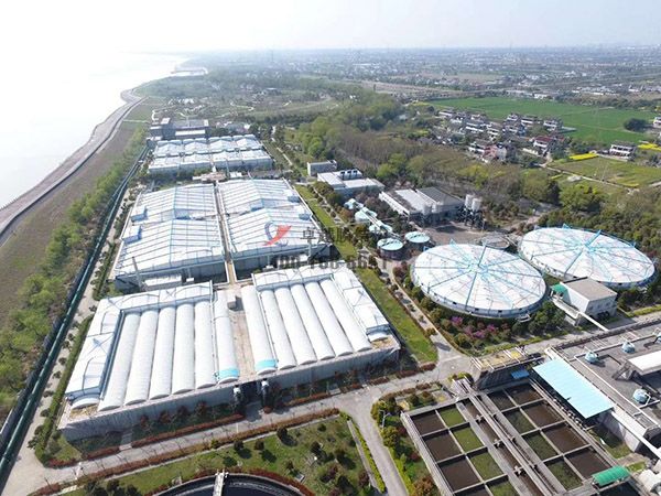 曲靖污水廠<font color='red'>污水池膜結(jié)構(gòu)</font>設(shè)計施工【案例圖片】