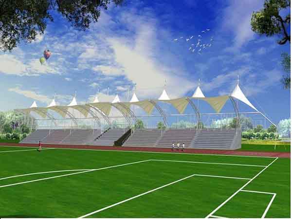 洞口體育場看臺膜結(jié)構(gòu)/舞臺罩棚【設計安裝】