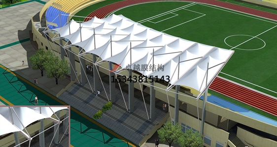 鶴壁?？h體育公園膜結(jié)構(gòu)【看臺(tái)雨棚】門球場(chǎng)案例