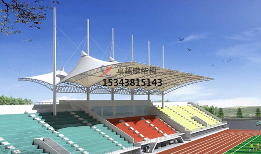 南樂(lè)體育公園膜結(jié)構(gòu)【看臺(tái)雨棚】門球場(chǎng)案例
