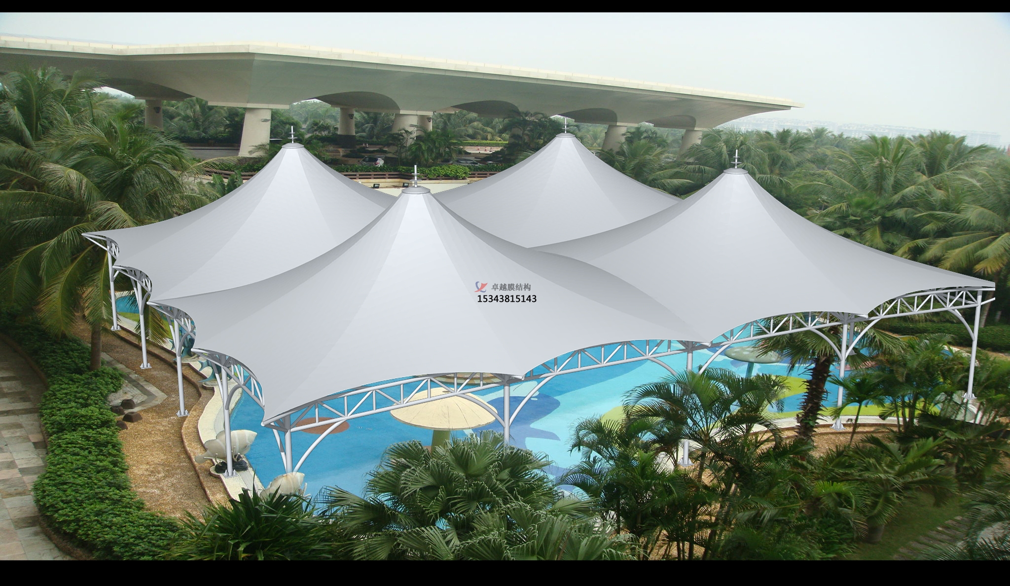 普洱膜結(jié)構(gòu)游樂場/<font color='red'>水上樂園</font>/造浪池/游泳池/兒童樂園遮陽棚廠家【膜結(jié)構(gòu)設(shè)計】