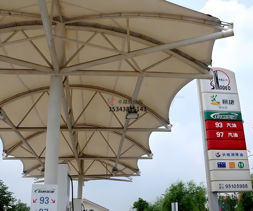 茂名加油站膜結(jié)構(gòu)頂棚——茂名膜結(jié)構(gòu)公司專(zhuān)業(yè)廠家